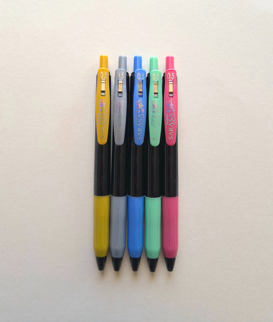 Zebra Sarasa Clip 0.5 Deco Shine – 5-colour set