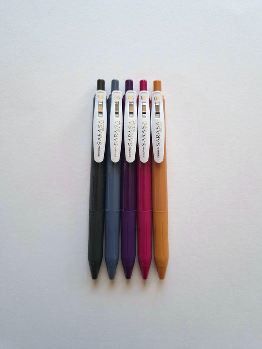 Zebra Sarasa Clip 0.5 Vintage Colour 2 – 5-Colour Set